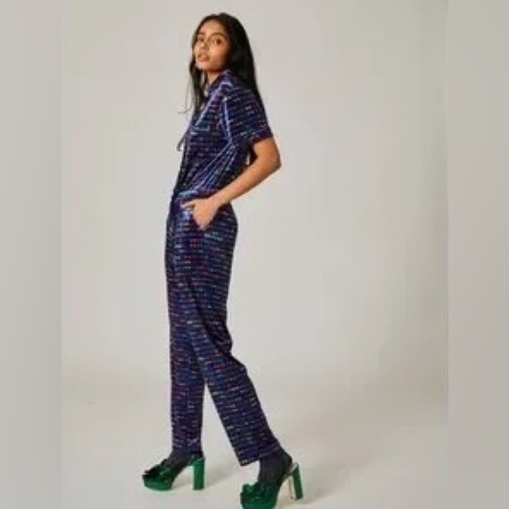 Rachel Antonoff Jewel Velour Jumpsuit Women’s M - Picture 6 of 12